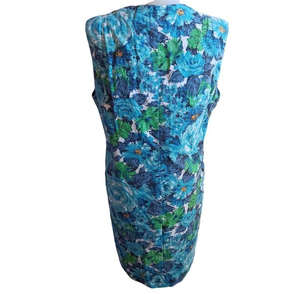 Vintage Large Hawaiian Dress Barkcloth 1of1 Handmade Floral Sleeveless 1950's - Picture 4 of 6